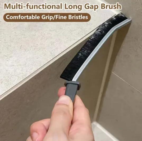 2-Pack Gap Cleaning Brushes for Tiny Window and Door Track Grooves, Bathroom, and Kitchen Tiles - Long Handle Scrub Brush for Home Kitchen 3