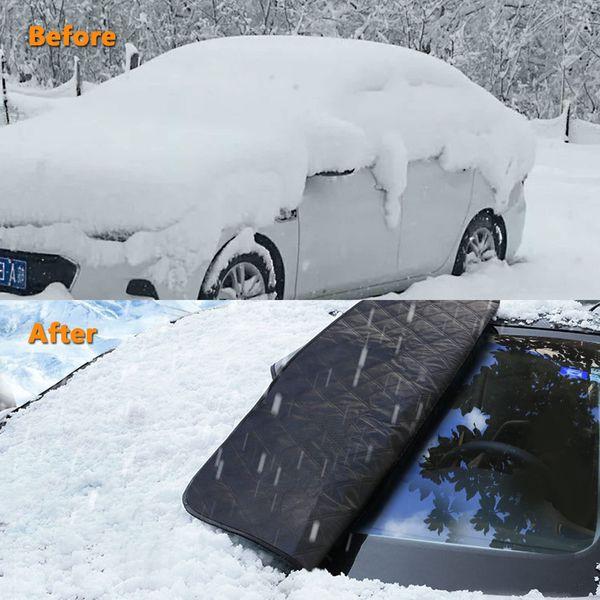 Heart Horse Car Windshield Snow Cover,Ultra Thick Car Windscreen Sunshade Cover with Side Wing Mirror Cover, Car Foldable Removable Windscreen Cover with Magnets Fit for Cars SUVs (152 * 122CM) 1