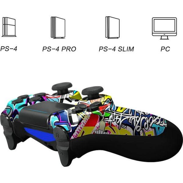 Wireless Controller Compatible with PS4/Pro/Slim/PC,Game Remote, Graffiti - model 2AT5K-P4 1