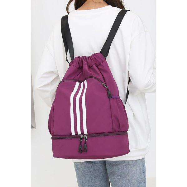 FAVORTALK Yoga Bag Gym Bag Swimming and Sport Sack Glow Lightweight Black String Gifts Drawstring Bag, Purple 18006 3