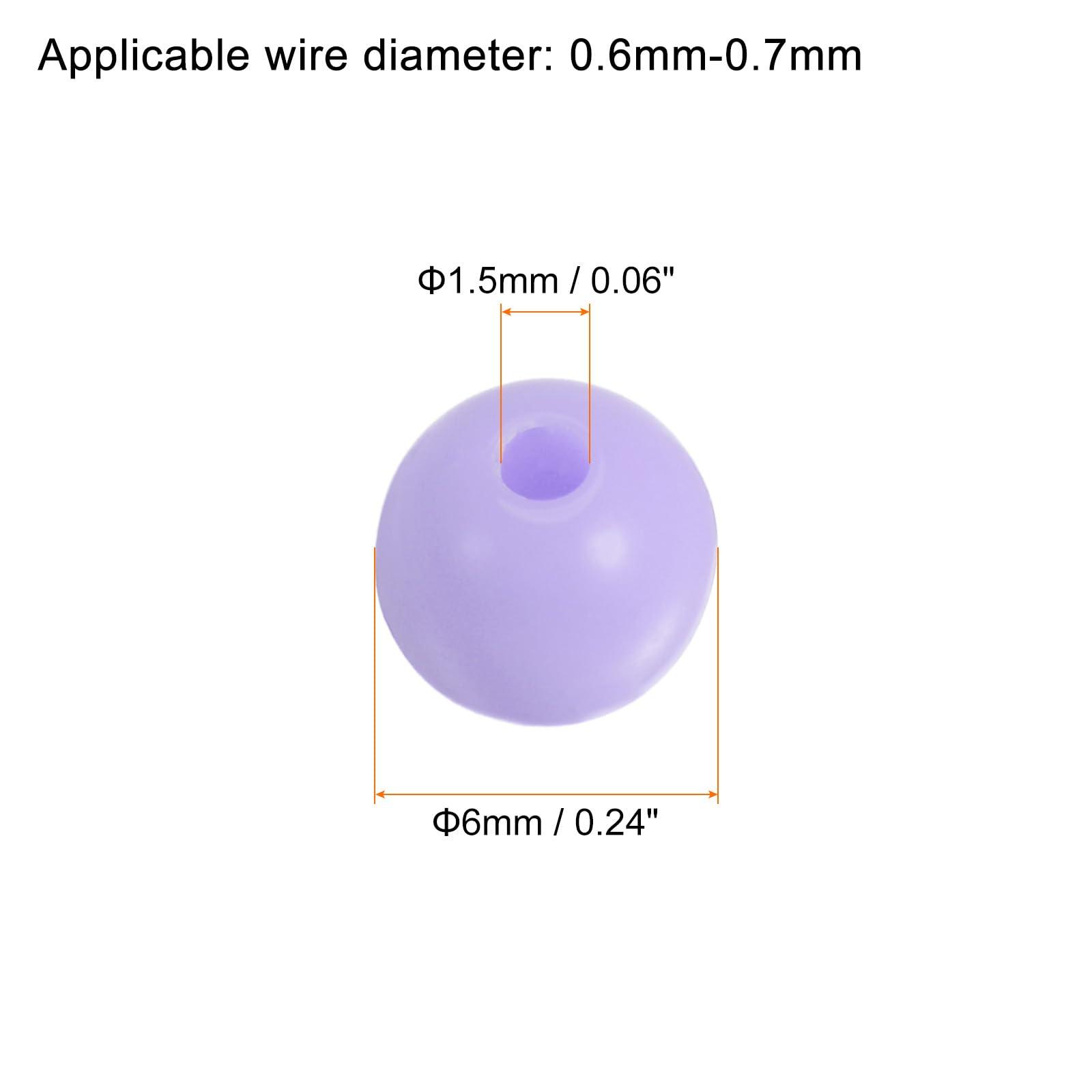 sourcing map 4200pcs Acrylic Round Beads 6mm Loose Bubble Craft Bead Assorted Candy Color for DIY Bracelet Earring Necklace Jewelry Making, Light Purple 1