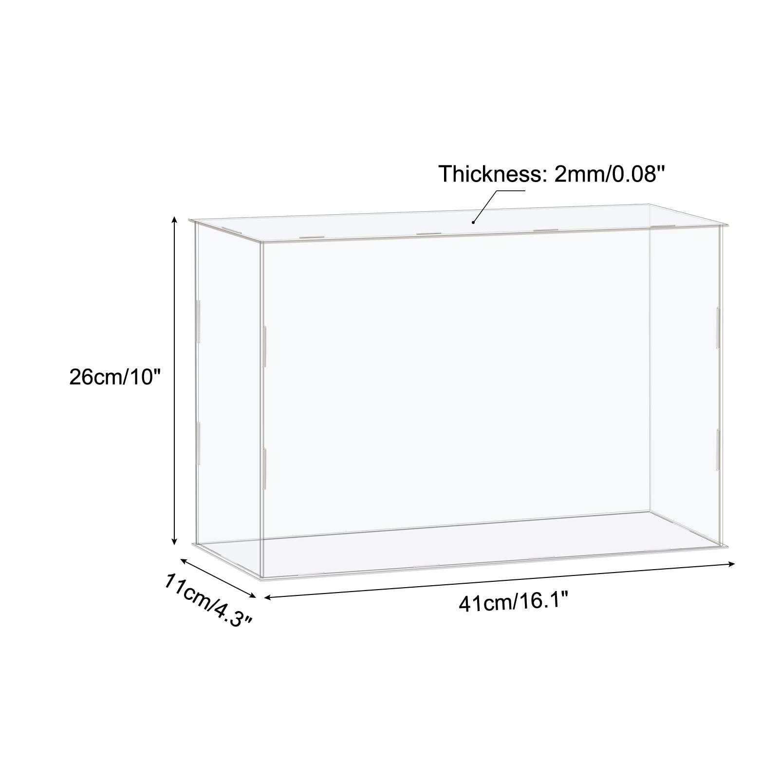 sourcing map Acrylic Display Case Box Clear Dustproof Protection Showcase 41x11x26cm for Collectibles Display 1