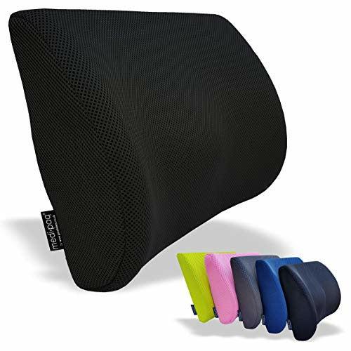 Medipaq - '3D' Mesh Orthopaedic Memory Foam Lumbar Support Cushion - with Air Circulation - Reduce Back Ache, Improve Posture [2018 Updated Version - Now with Adjustable Elastic Strap] 0