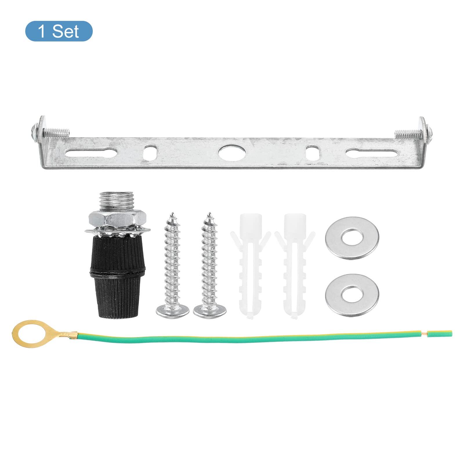 sourcing map Ceiling Light Plate 145x20x16mm Lighting Fixture Mounting Bracket for Home Office Chandelier, 1 Set 7