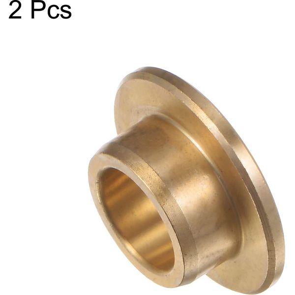 sourcing map 2pcs Flange Bearing Sleeve 10mm Bore 14mm OD 8mm Length 2mm Flange Thickness Bronze Bushing Self-Lubricating Bushings Sleeve for Industrial Equipment 2