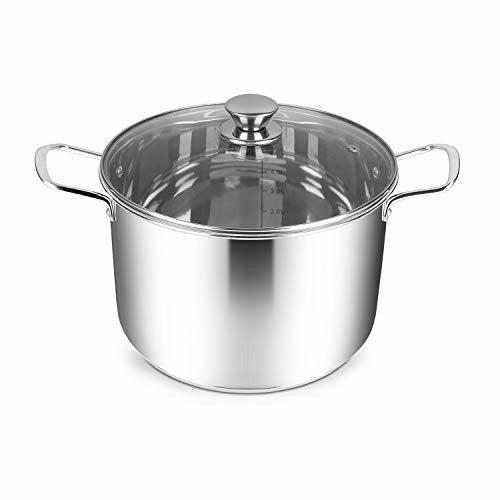 Penguin Home - Professional Induction-Safe Stainless Steel Stock Pot with glass Lid - Mirror Finish - 6 Litre 2