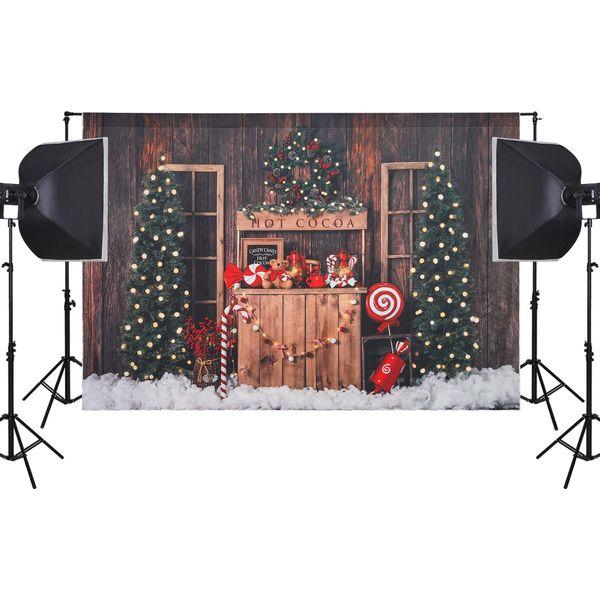 Kate Christmas Backdrops XMAS Background Christmas Trees Photo Studios Photo Booth Microfiber for Family Christmas Decoration Photography Props 3x2m 10x6.5ft 1