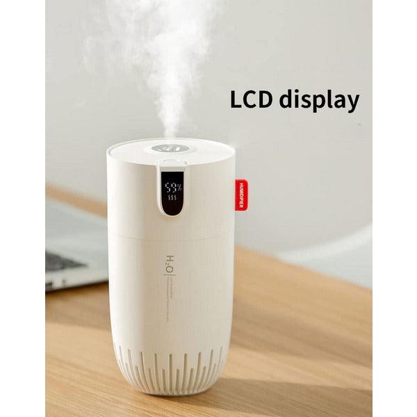 Fashome 2022 Portable Small Humidifier,Cool Mist Air Humidifier with LCD Digital Display,Whisper Quiet USB Cordless Humidifiers,Waterless Auto-Off,500ml,Humidifier for Home,Bedroom,Office,Car(White) 1