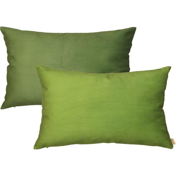 Tayis Cushion Covers 45 x 45 cm Set of 4, Soft Velvet Decorative Square Pillow Covers Washable Plain Color Throw Pillow Cases 4 Packs for Sofa Couch Living Room Bedroom 18x18 Inches Gradient Green