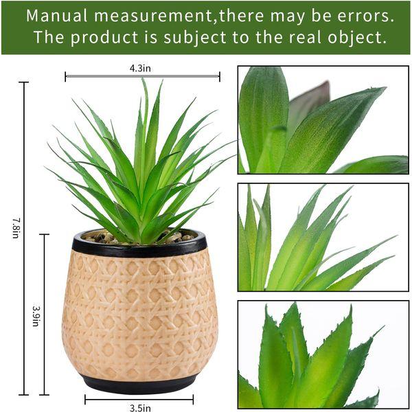 Joyvio Artificial Succulent Plants Potted, Small Fake Succulents in Ceramic Pots, Fake Plants Home Office Room Decor (3) 2