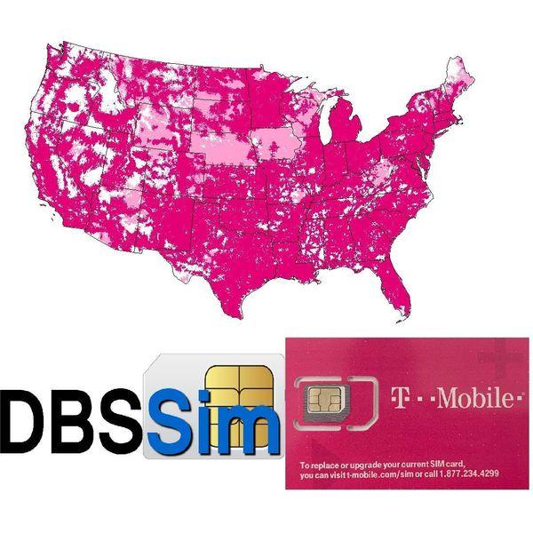DBS Re-Usable Sim for USA - Unlimited Calls, Texts and 4G LTE Data Free Streaming, Nano, Micro, Standard Size (15 Days) 0
