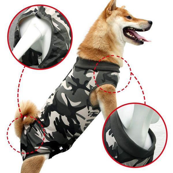 Dog Recovery Suit Cat Abdominal Wound Protector Puppy Medical Surgical Clothes Post-operative Vest Pet After Surgery Wear Substitute E-collar & Cone (XXL, Camouflage) 1