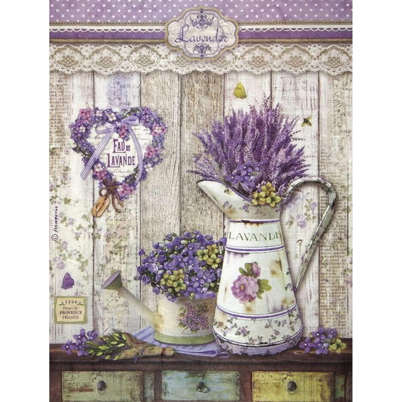 Tucocoo Purple Lavender Diamond Painting Kits for Adults, Kids DIY 5D Full Drill Round Rhinestone Embroidery Arts Craft Floral Flowers Picture Rustic Home Wall Decor Great Gift 12x16inch (Frameless) 0