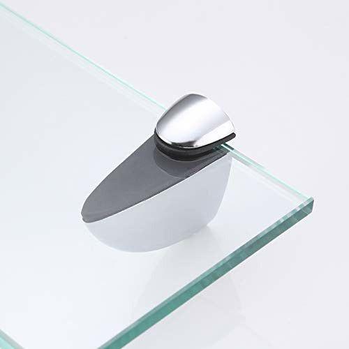 Brand - Umi Bathroom Shelves Glass Shelf Shower Organiser Extra Thick Tempered Glass Zinc Alloy Wall Mounted 35CM Polished Finish, BGS3200S35 4