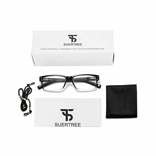 Suertree Reading Glasses, Hinged Reading Glasses Visual Aid Eye Glasses Reading Aid for Men and Women Fashion Gradient Frames Comfortable Glasses for Reading 3