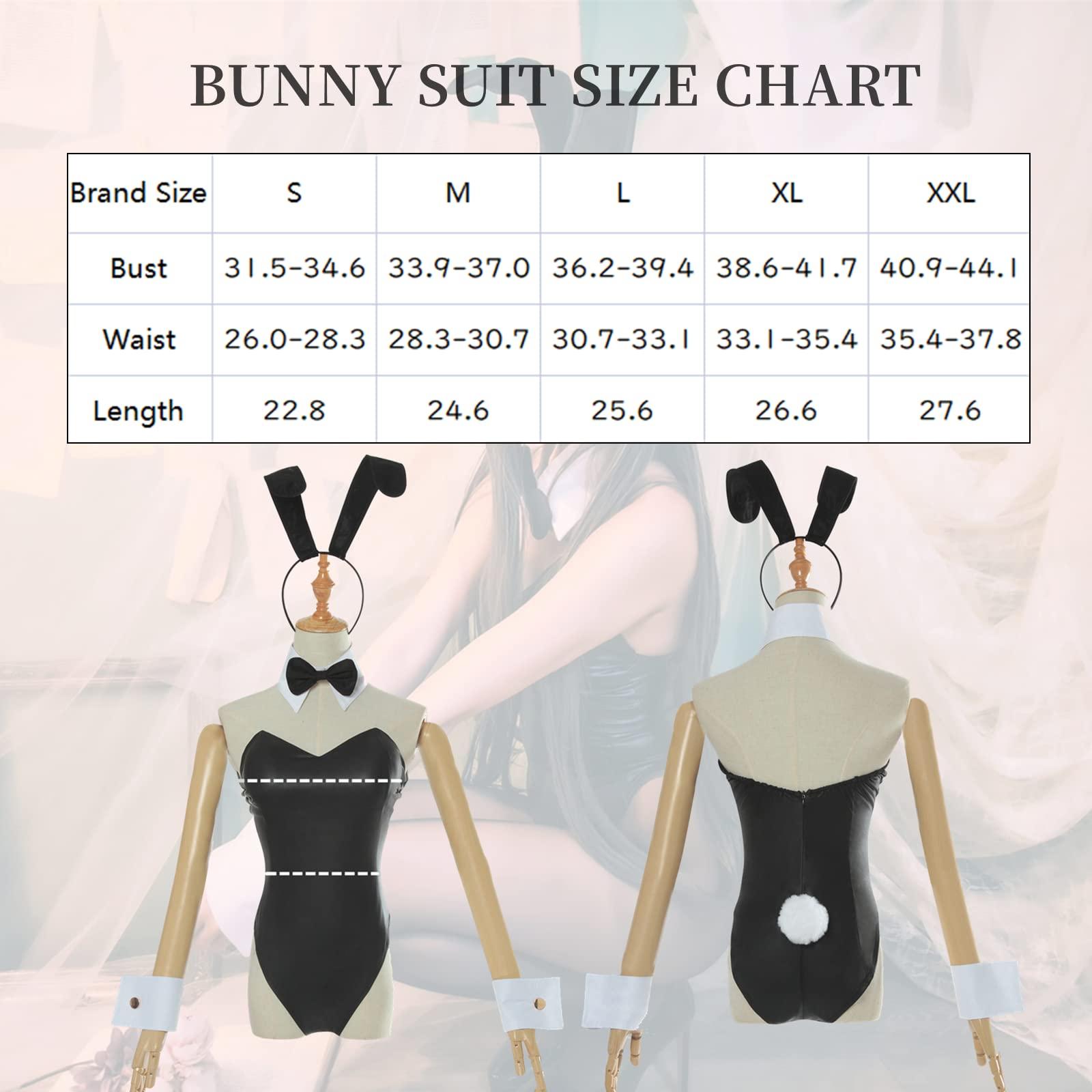 NSPSTT Bunny Cosplay Costume Sakurajima Mai Bunny Girl Senpai Cosplay Outfit Women Bunny Halloween Bodysuit Costume Black for Adult XL 2