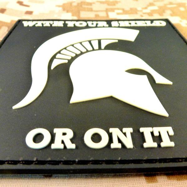 2AFTER1 WITH YOUR SHIELD OR ON IT Spartan Helmet Morale US Navy Seals PVC Rubber Touch Fastener Patch 4