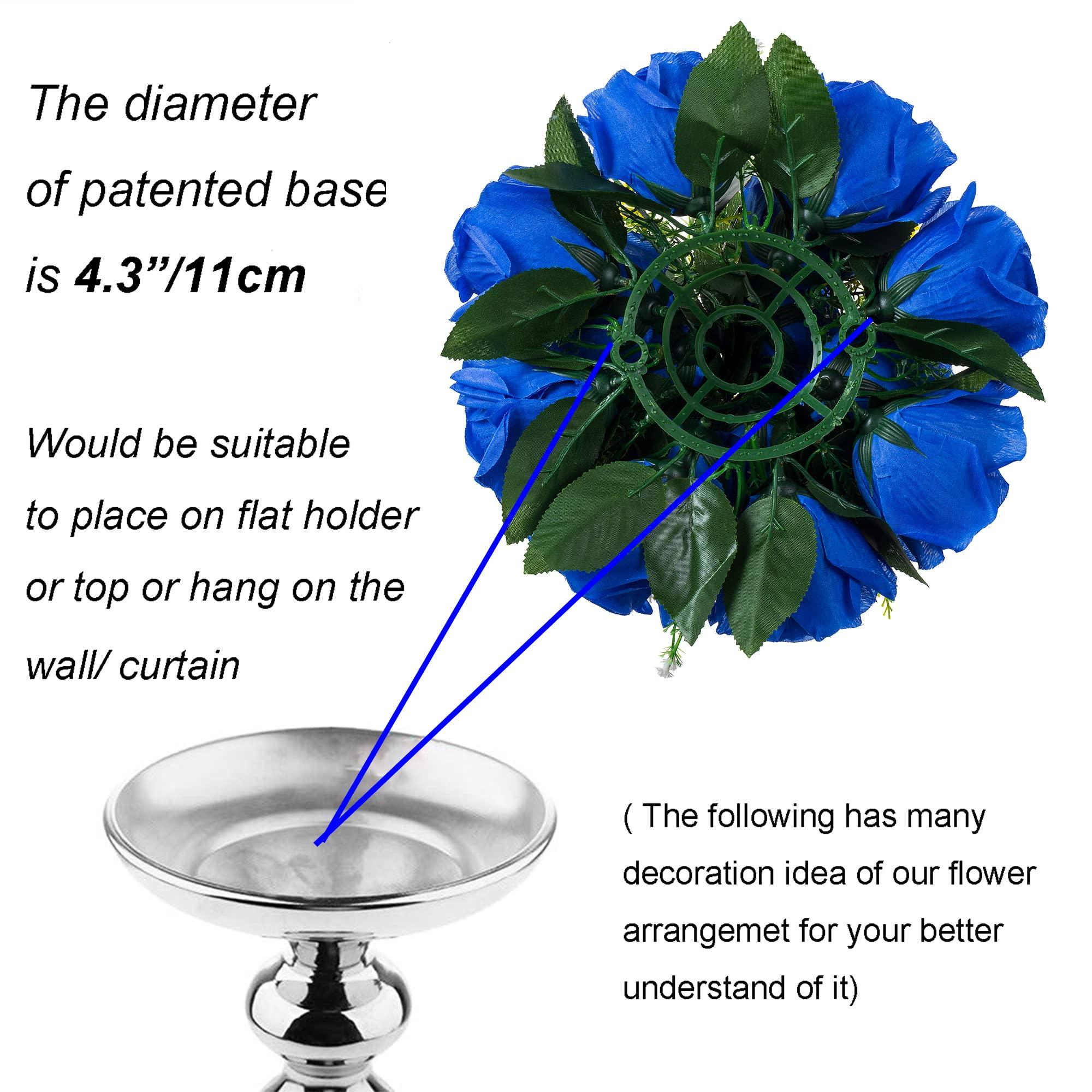 BLOSMON Flower Centerpieces for Tables Wedding 10 Pcs Fake Flowers Rose Arrangement Bouquet Floral Centerpiece Balls Royal Blue Artificial Wedding Center Pieces of Valentines Day Home Party Decor 4