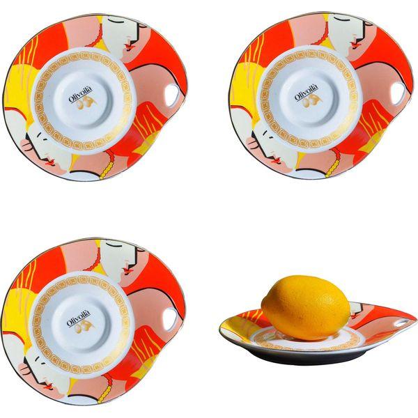 Hosoncovy 4 Set Ceramic Egg Tray Egg Holder Egg Cups Multifunctional Cake Tray Dessert Plate 0