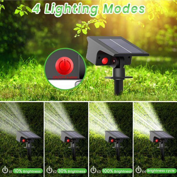 Solar Spot Lights Outdoor Garden, [6 Packs/75 LED] RGB Colour Changing Solar Lights Outdoor with 4 Modes, Waterproof, Auto On/Off, 2-in-1 Solar Landscape Spotlight for Pathway Driveway Yard Porch 1