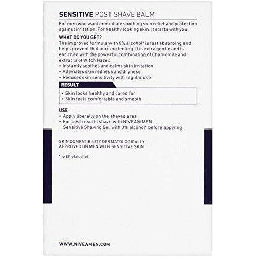 NIVEA MEN Sensitive Post Shave Balm with Zero Percent Alcohol, After Shave Balm for Men, Men's Skin Care and Shaving Essentials - Pack of 6 4