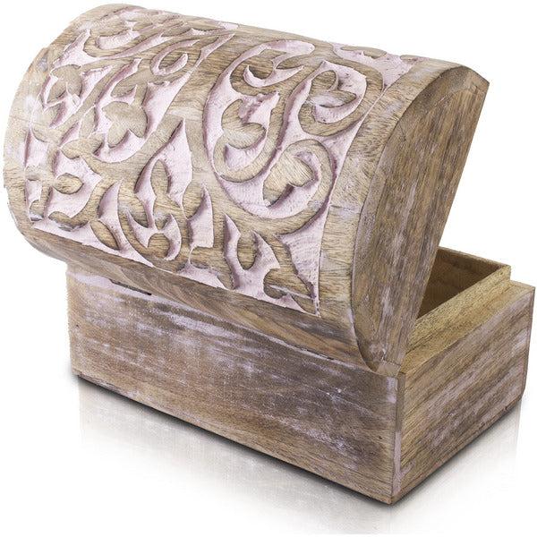 Great Birthday Gift Ideas Handmade Decorative Wooden Jewellery Box With Tree of Life Carvings Jewellery Organizer Keepsake Box Treasure Chest Trinket Holder Watch Box Storage Lock Box 3