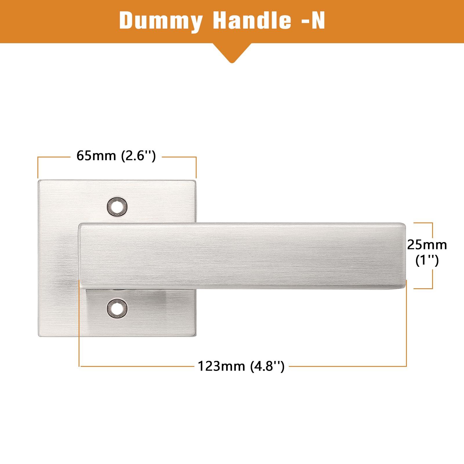 Probrico 5 Pack Dummy Handles, Brushed Nickel Square Door Levers, No Locking Function 4