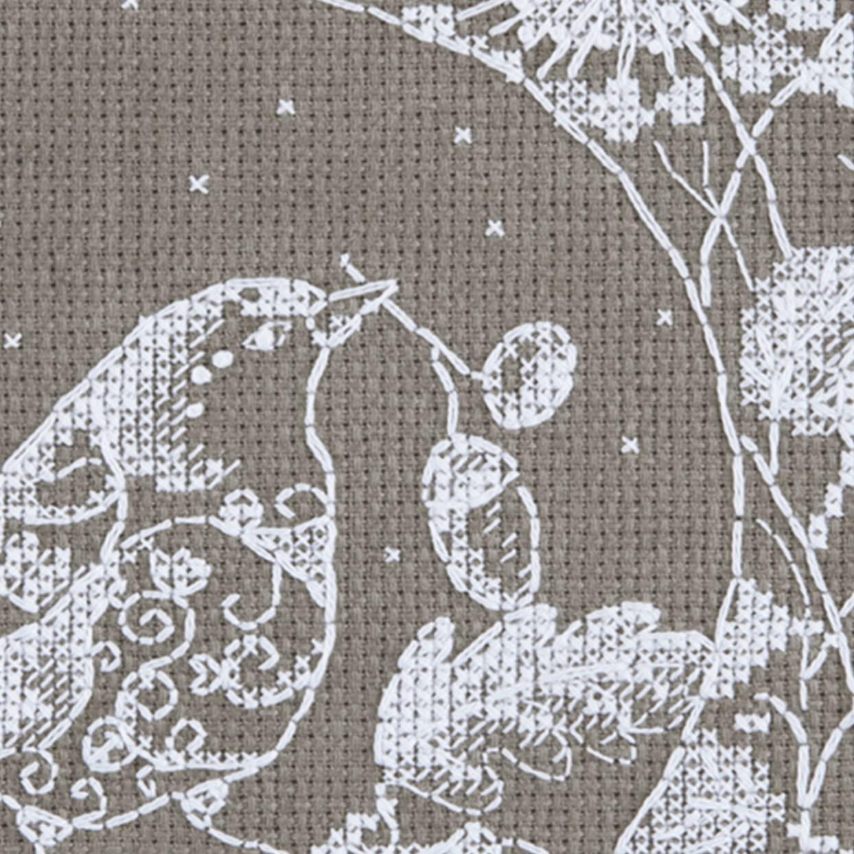 PANNA - Counted Cross Stitch Kit - White Lace. Bird - PT-1865-16 Count - Aida - 7.68 x 7.48 inch - DIY kit 1