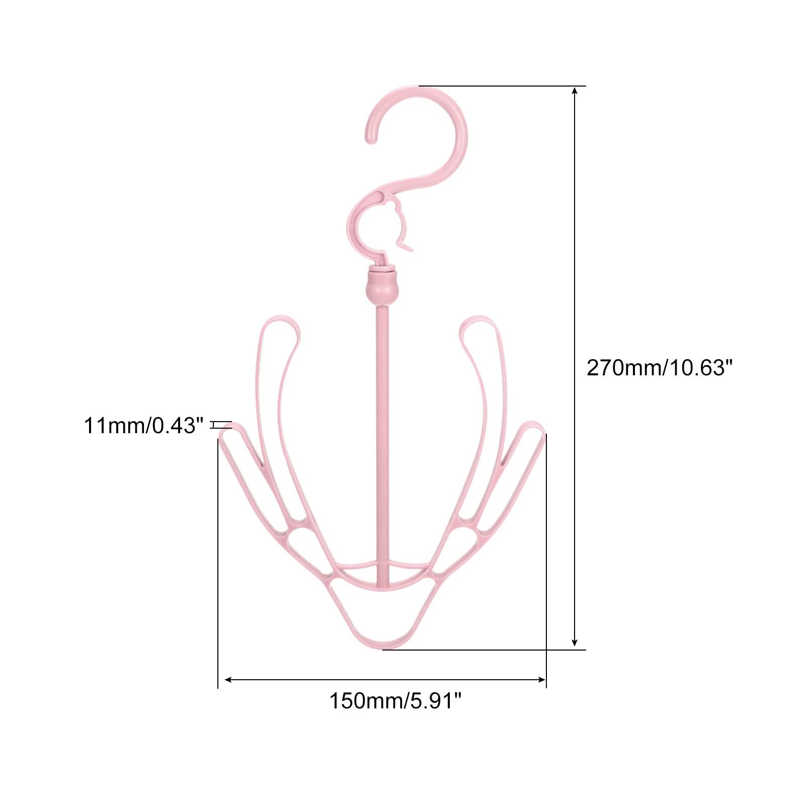 sourcing map Shoes Drying Hanger, 270mm x 150mm PP Rotatable Shoe Hanging Racks for Balcony Closet Pink 10 Pcs 1