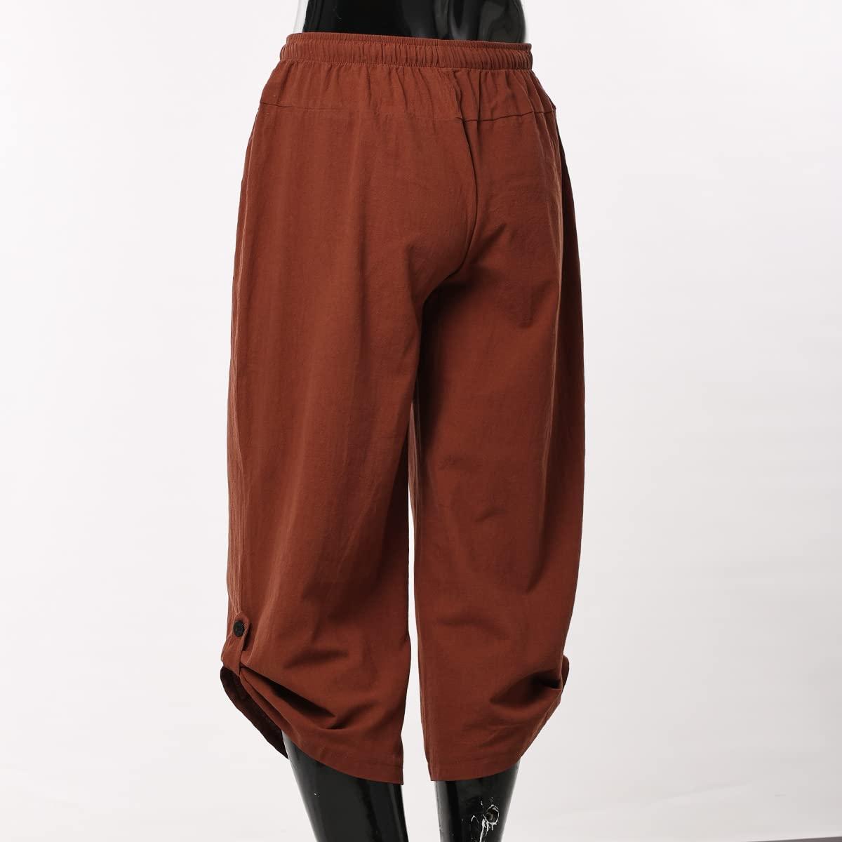 COSDREAMER Men's Medieval Pants Viking Pirate Costume Trousers (S, Brown) 2