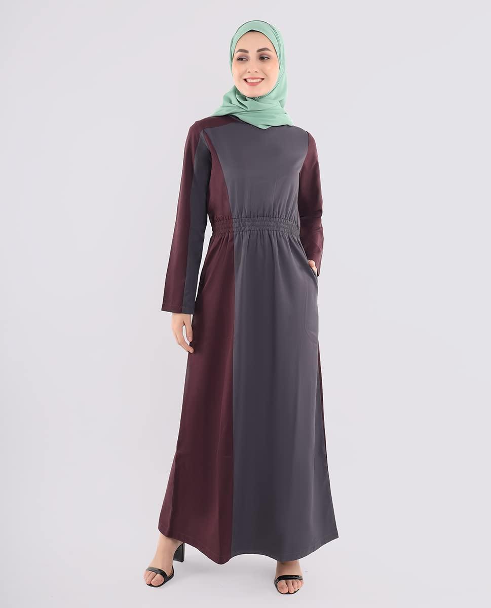 Silk Route Plush Plum and Blue Abaya Maxi Dress Jilbab XLarge 2