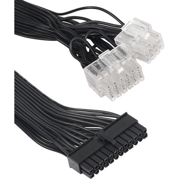 CERRXIAN 18 Pin + 12 Pin to 24 Pin ATX PSU Power Sleeved Cable, for Super Flower leadex G Series