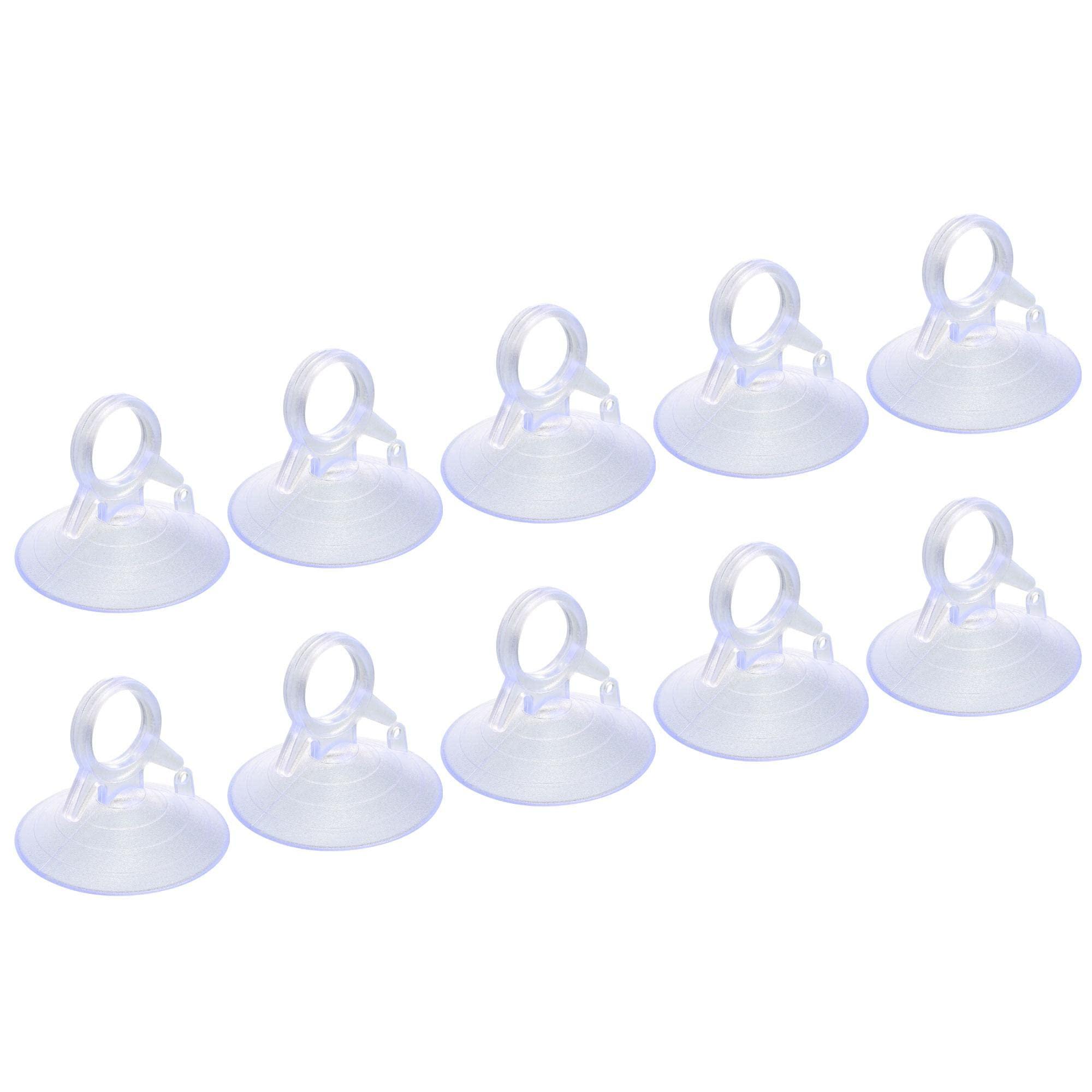 sourcing map PVC Suction Cup, 45mm Dia. Hanging Hook Holder Universal Replacing Tools for Automotive Glass Windshield Sunshade Screen Clear Pack of 10 0