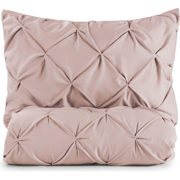 Blumtal® Luxury Duvet Cover Set Pinch Pleat, UltraSoft King Bedding with Beautiful Tucks, 230 x 220 & 50 x 75 cm (2x), Pintuck Bedding, Dusty Pink 0