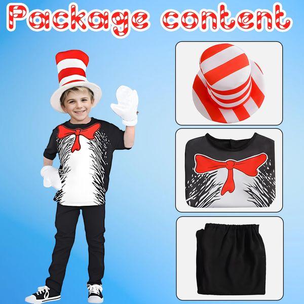 Maryparty Cat in the Hat Costume World Book Day Costume School Book Day Fancy Dress for Kids Girls (Style-2, M) 1