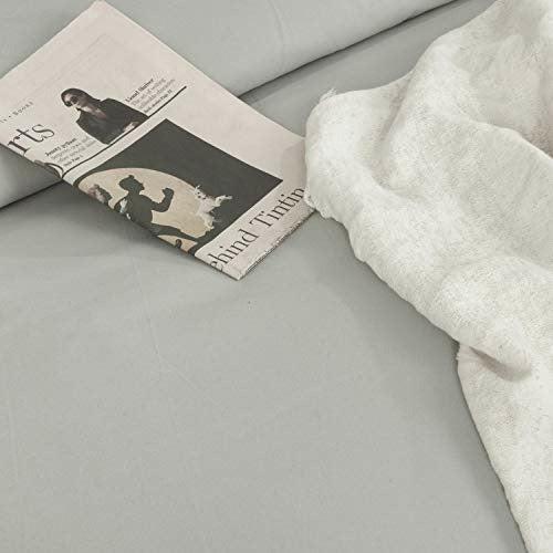 NTBAY Microfiber Super King Duvet Cover Set, 3 Pieces Solid Color Zipper Closure Bedding Set, Light Grey 4