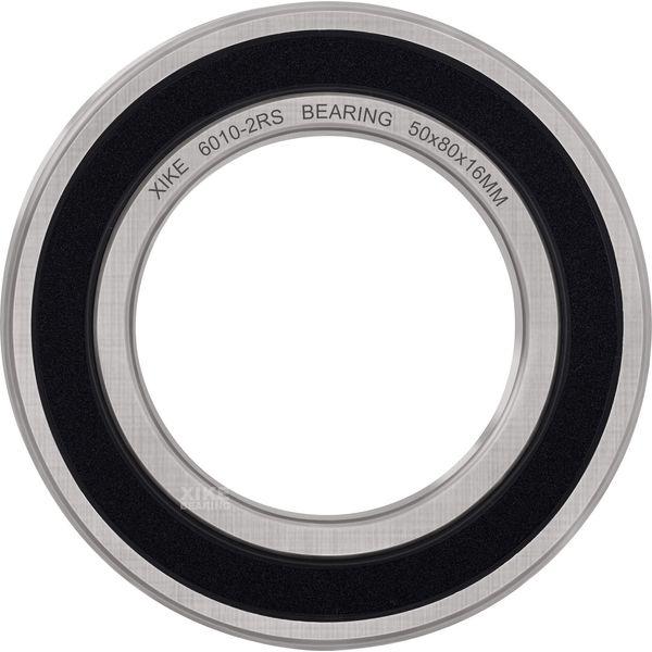 XIKE 4 pcs 6010-2RS Ball Bearings 50x80x16mm Bearing Steel and Double Rubber Seals and Pre-lubricated, 6010RS Deep Groove Ball Bearing with Shieldss 4