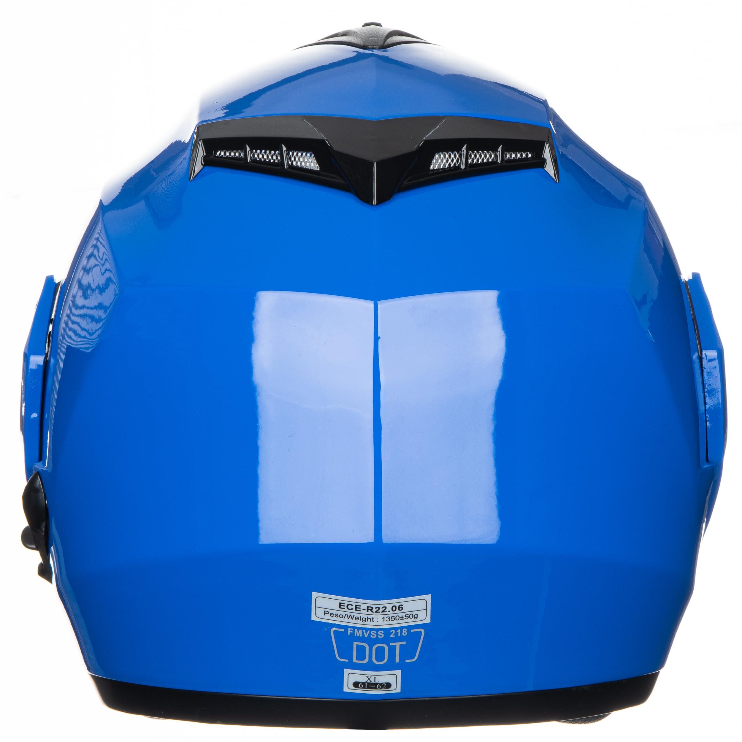 Flip-Up Motorcycle Helmet Dual Visor Sun Shield Flip up Modular Motocross DOT Approved Helmets (Medium, IMT) 4