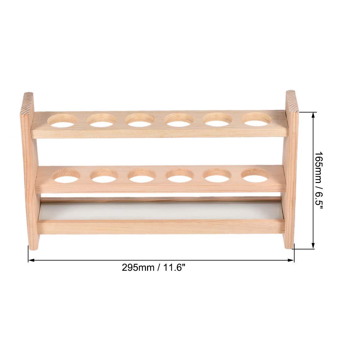 sourcing map Wooden Test Tube Holder Rack 6 Wells for 100ml Centrifuge Tubes 1