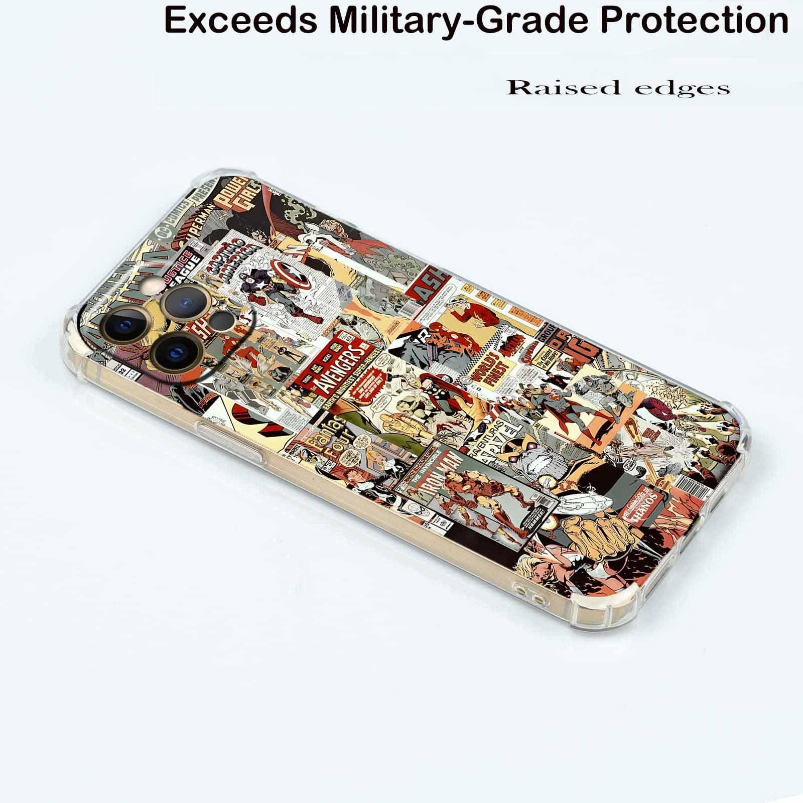 Cartoon Comic Superhero Case Compatible with iPhone 12 Pro Max, Pop Culture Art Collage Pattern Case,Soft TPU Bumper Case for iPhone 12 Pro Max 4