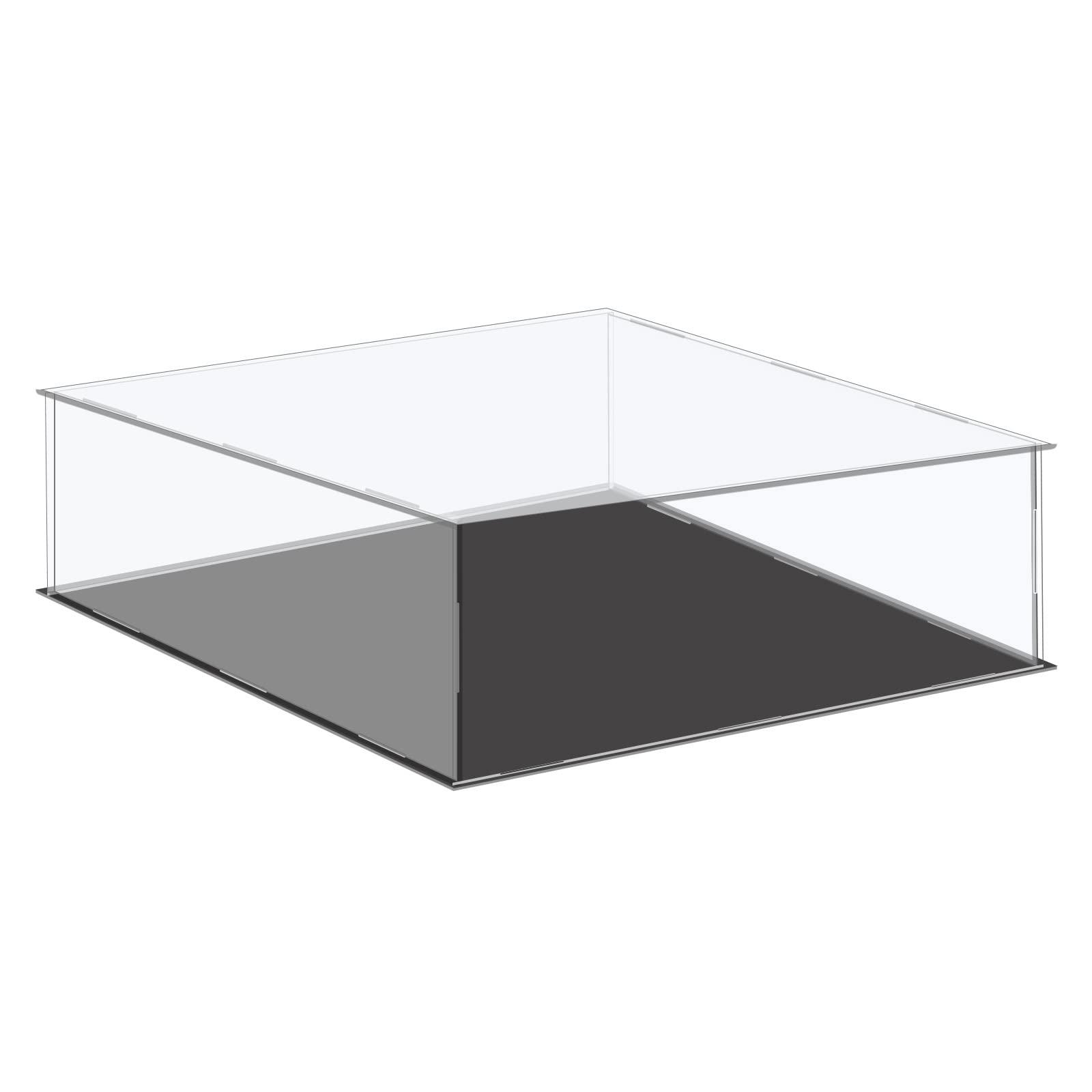 sourcing map Acrylic Display Case Plastic Box Cube Storage Box Clear Small Assemble Dustproof Showcase 36x36x10.5cm for Collectibles Items 0