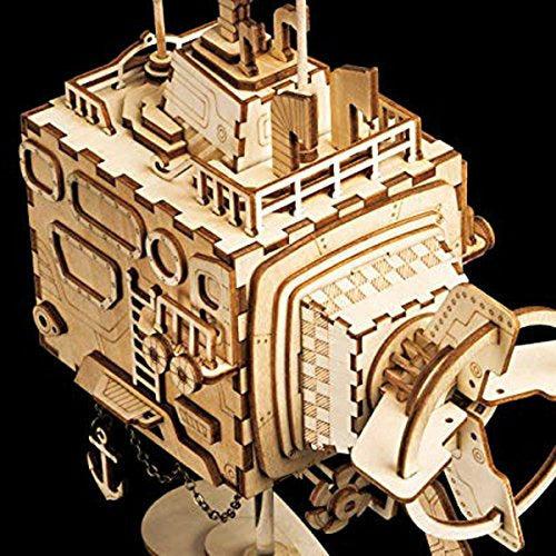 ROKR 3D Wooden Puzzle - Wooden Model Kits to Build - Submarine Steam Punk Musical Robot Kit - Birthday Gifts for Teens & Adults 4
