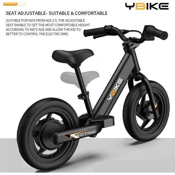 YBIKE Electric balance Bike,12 inch kids Electric Bike for Kids Ages 3-5 Years Old, kids Electric balance Bike with Adjustable Seat, Dirt Bike for Kids Boys & Girls 3