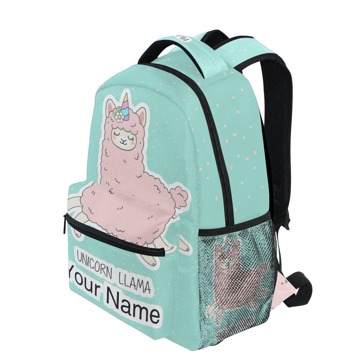 Unicorn Llama Backpacks for School Teal Alpaca Running Bookbags for Kids Teen Toddler Fashion Daypack Rucksack Travel Laptop Bag 2