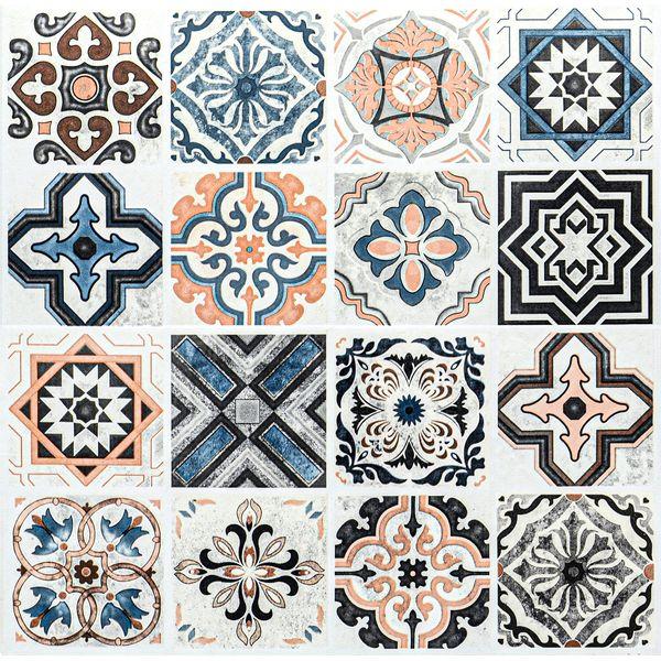 Bohemia Contact Paper Self Adhesive Peel and Stick Wallpaper Removable Tile Pattern Waterproof for Kitchen Backsplash Wall Paper Cabinet Countertop Vinyl 40cmx1000cm