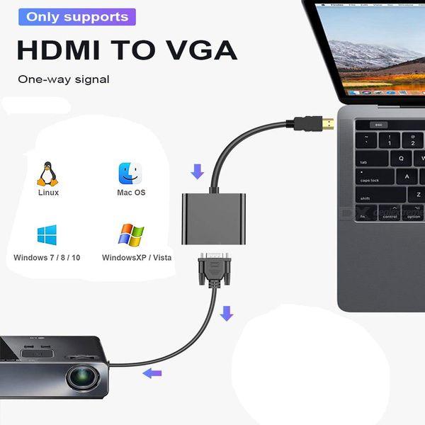 HDMI to VGA Adapter, Gold-Plated HDMI to VGA Converter (Male to Female) Compatible with Computer, Desktop, Laptop, PC, Monitor, Projector, HDTV, Chromebook, Raspberry Pi, Roku, Xbox and More (20PCS) 4