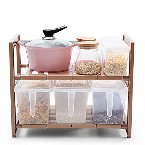 DODUOS 2 Tier Under Sink Organizer, Expandable Under Sink Storage Shelf, Under Sink Rack Shelf Organiser with Removable Shelves and Steel Pipes for Home Kitchen Bathroom 0
