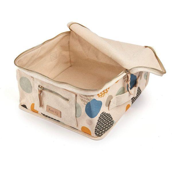 KnitIQ Canvas Storage Bag for KnitIQ Blocking Mats l Storage for 9 Blocking Boards l Reinforced Handles, Sturdy Fabric, Strong Stitching l Smooth Brass Zipper and Extra Pocket - Artisan Design