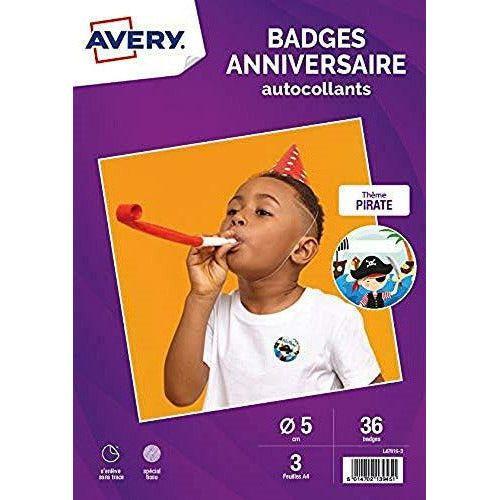 Avery Pack of 36 Pirate Themed Birthday Stickers 0