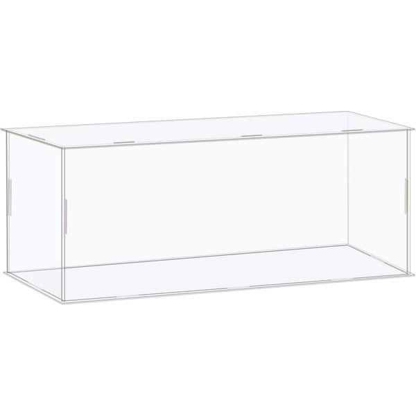 sourcing map Acrylic Display Case Box Clear Dustproof Protection Showcase 36x11x16cm for Collectibles Display 0